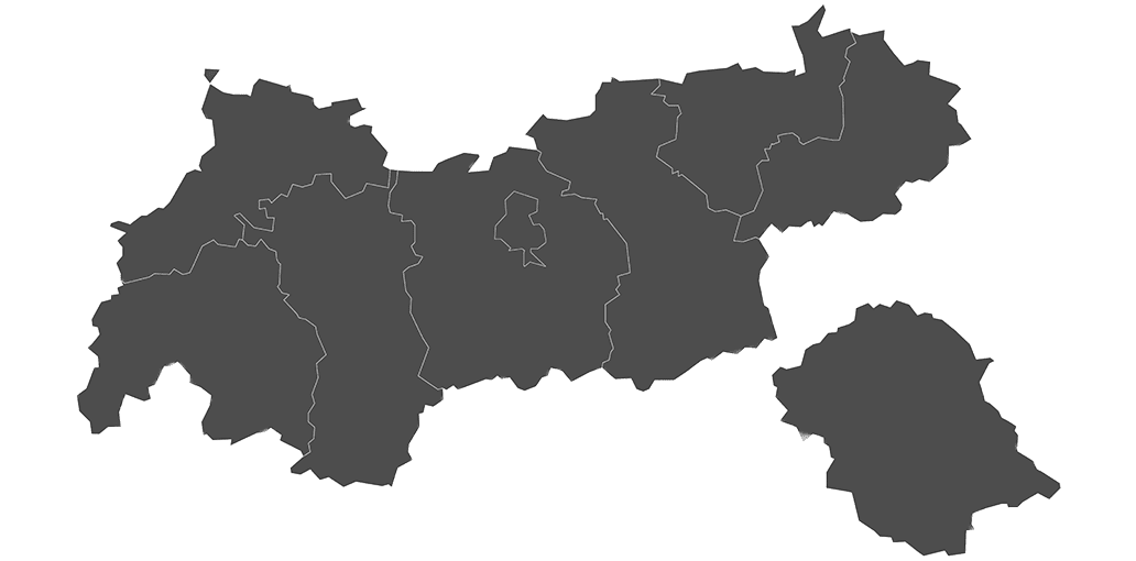 Tirol Karte mit Bezirken