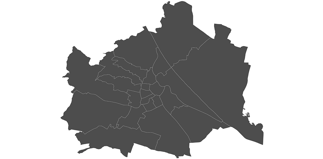 Wien Karte mit allen 23 Gemeindebezirken