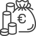 Kosten Euro FAQ Icon grau